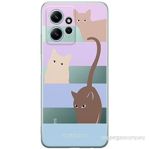 ERT GROUP mobiltelefonfodral för Xiaomi REDMI NOTE 12 4G originalt och officiellt licensierat Babaco mönster Cats 014 optimalt anpassad till formen på mobiltelefonen, gedeeltelijk transparant 5905511946647