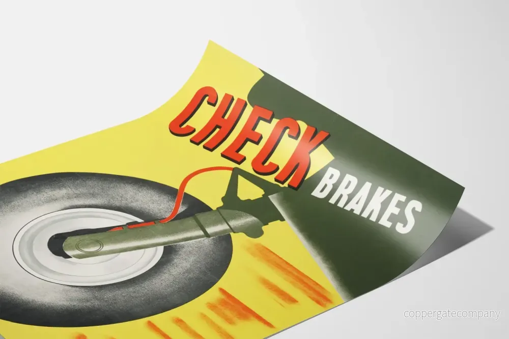 Vintageposter Check Brakes While You Taxi för väggdekoration - Bild 3