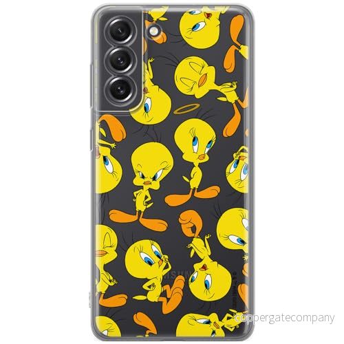ERT GROUP mobiltelefonfodral för Samsung S21 FE originalt och officiellt licensierat Looney Tunes mönster Tweety 010 optimalt anpassad till formen på mobiltelefonen, gedeeltelijk transparant 5905511630874
