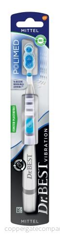 Dr. BEST Vibration polerad tandborste, medel (1 styck), för 9 gånger bättre rengöringsprestanda på tandköttskant* 5054563122810