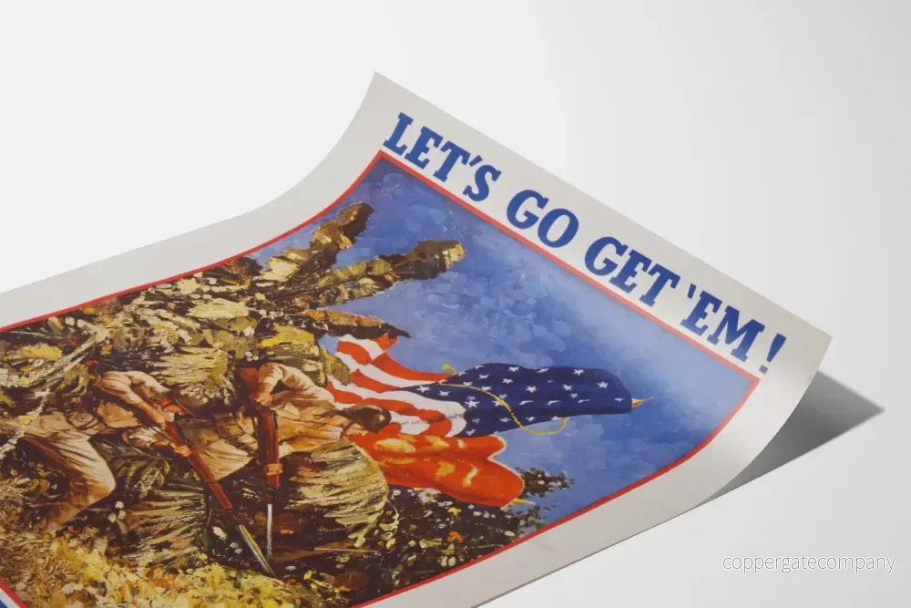 Vintageposter U.S. Marines Let's Go Get 'Em - Militär väggdekoration - Bild 3