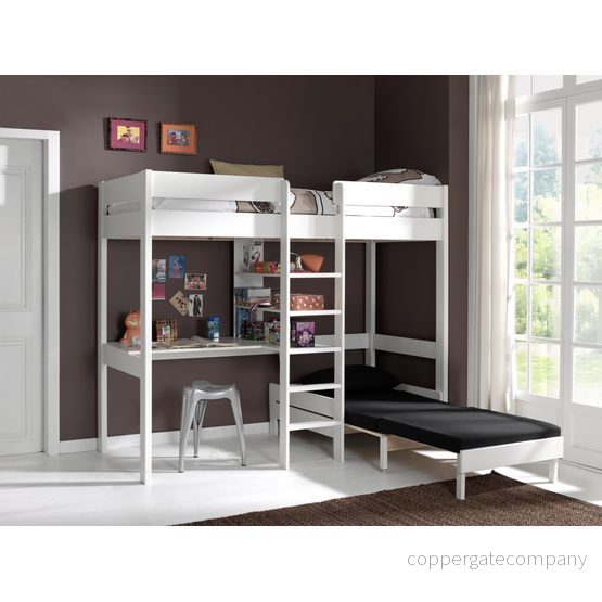 Vipack Loftsäng Med Soffa Som Säng 90×200 Cm Vit 5420070214490 Vipack Loftsäng Med Soffa Som Säng 90×200 Cm Vit 5420070214490