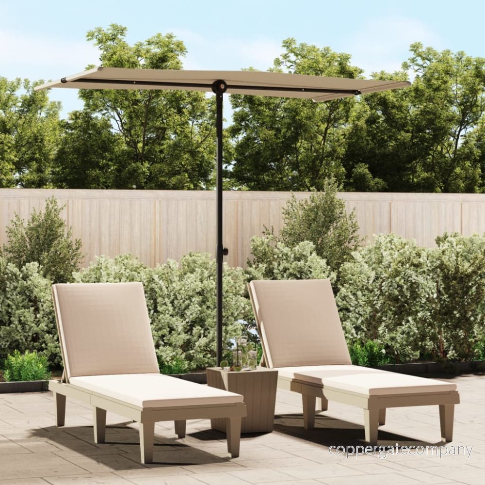 vidaXL Trädgårdsparasoll med aluminiumstång 180x110 cm taupe 8719883763392
