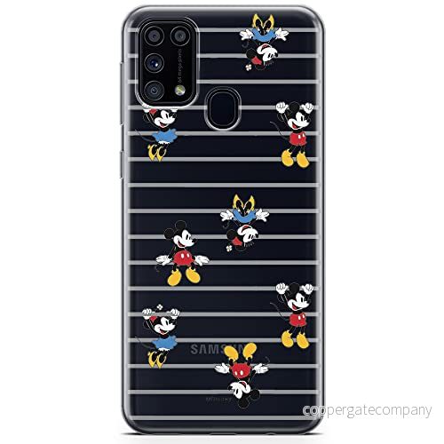 ERT GROUP mobiltelefonfodral för Samsung M31 originalt och officiellt licensierat Disney mönster Mickey & Minnie 007 optimalt anpassad till formen på mobiltelefonen, gedeeltelijk transparant 5904805476266