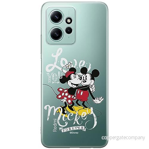 ERT GROUP mobiltelefonfodral för Xiaomi REDMI NOTE 12 4G originalt och officiellt licensierat Disney mönster Mickey & Minnie 001 anpassad till formen på mobiltelefonen, gedeeltelijk transparant 5905511937089