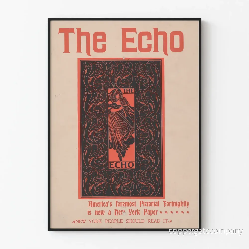 Vintageposter The Echo Dekorativ - Illustrerad Retro Design