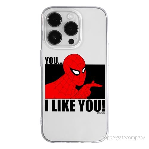 ERT GROUP mobiltelefonfodral för Iphone 14 PRO originalt och officiellt licensierat Marvel mönster Spider Man 034 optimalt anpassad till formen på mobiltelefonen, gedeeltelijk transparant 5905795010386