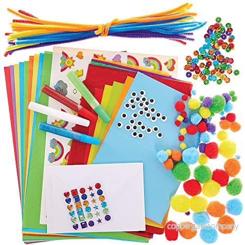 Baker Ross FX618 Rainbow Colours Bumper Craft Pack 1 paket, Essentiellt material för konst och hantverk barn 5063067004720