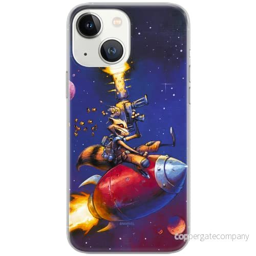 ERT GROUP mobiltelefonfodral för Iphone 13 MINI originalt och officiellt licensierat Marvel mönster Rocket 007 Vit optimalt anpassad till formen på mobiltelefonen, fodral tillverkad av TPU plast 5903932844917