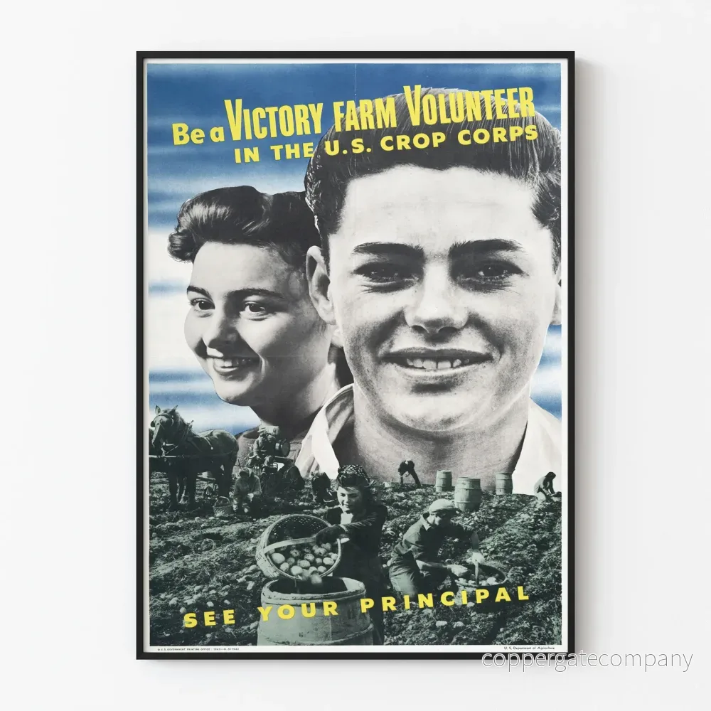 Vintage rekryteringsposter för Victory Farm Volunteer U.S. Crop Corps Vintage rekryteringsposter för Victory Farm Volunteer U.S. Crop Corps