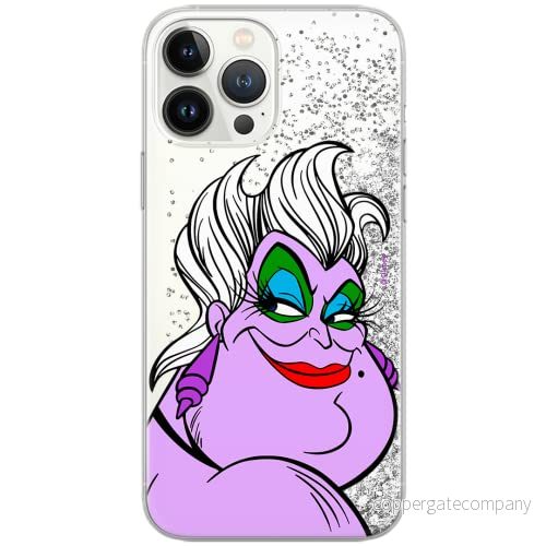 ERT GROUP mobiltelefonfodral för Apple Iphone 13 PRO originalt och officiellt licensierat Disney mönster Ursula 001 Vit optimalt anpassad till formen på mobiltelefonen, med glitter overflow effekt 5904805761317