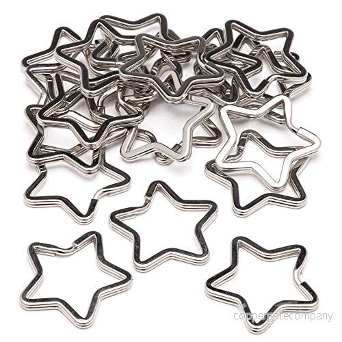 Baker Ross Nyckelringar av metall i stjärnform (20 stycken) metallnyckelringar perfekt för att fästa på nyckelringar, metalliska 5051174095441