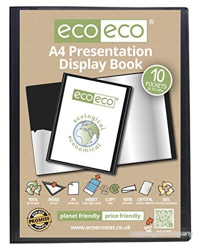 eko eco A4 50% återvunnen 10 fickor presentationsdisplaybok, eco042 5060454450429