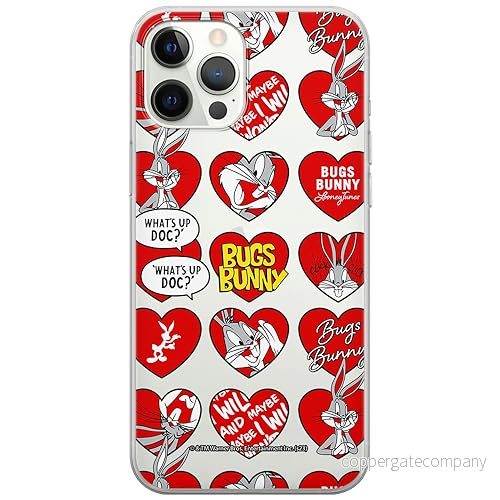 ERT GROUP mobiltelefonfodral för Iphone 12/12 PRO originalt och officiellt licensierat Looney Tunes mönster Bugs 022 optimalt anpassad till formen på mobiltelefonen, gedeeltelijk transparant 5905795086763