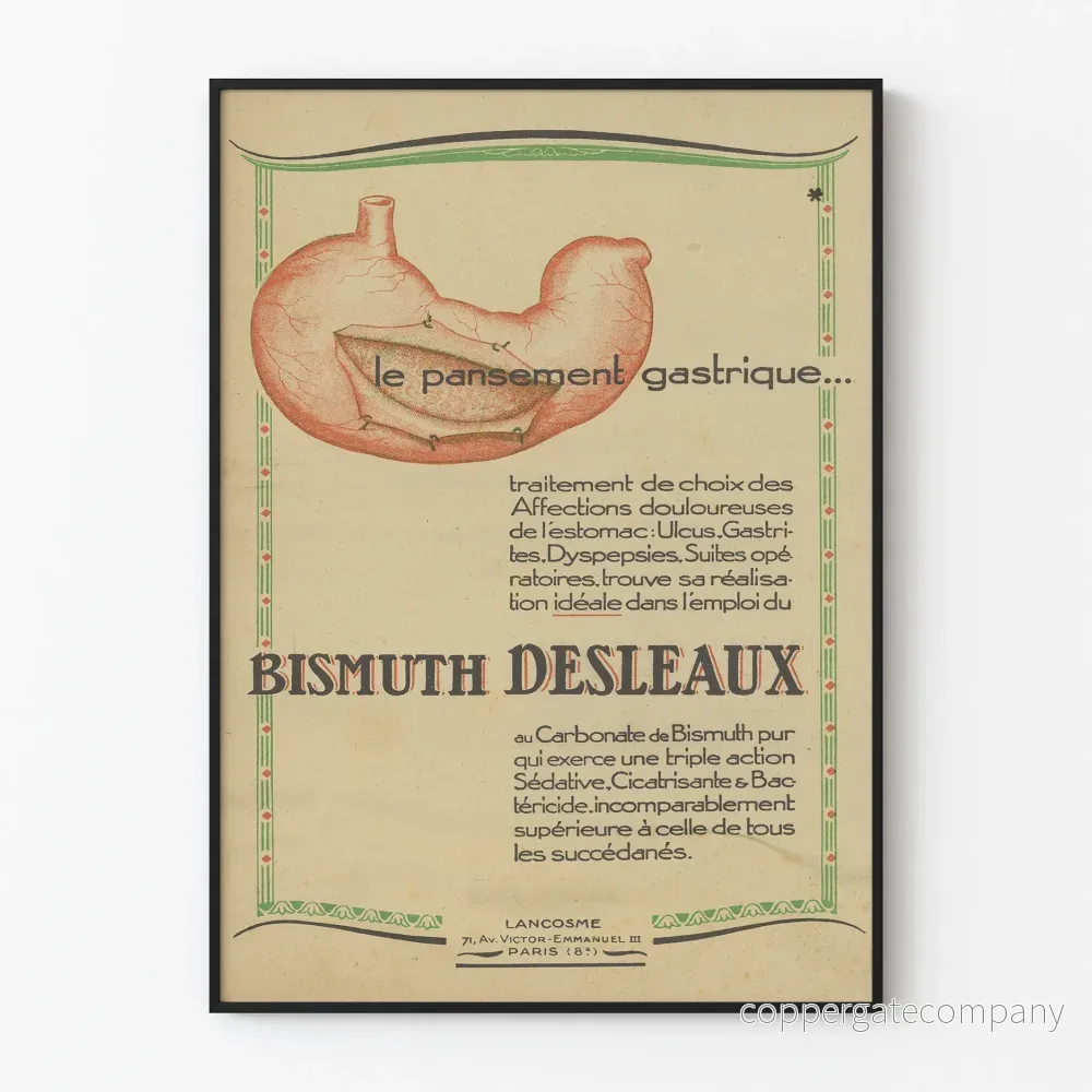 Vintageposter Le pansement gastrique Bismuth Desleaux