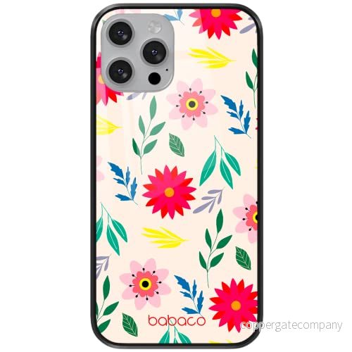 ERT GROUP mobiltelefonfodral för Apple Iphone 7 PLUS/ 8 PLUS originalt och officiellt licensierat Babaco mönster Flowers 010 tillverkad av härdat glas, anpassat till mobilens form, skyddsfodral 5903932586091