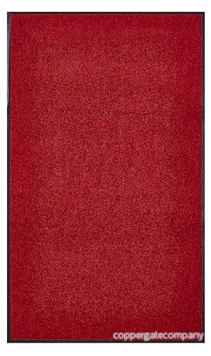 andiamo Premium dörrmatta Wash & Clean hållbar smutsfångande matta husingång som inomhus eller utomhus absorberande fotskrapa 40 x 60 cm röd 4002398210012
