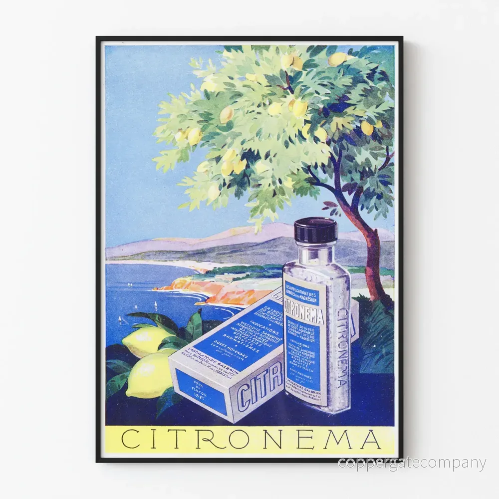 Vintage Citronema reklamposter - Retro väggdekoration