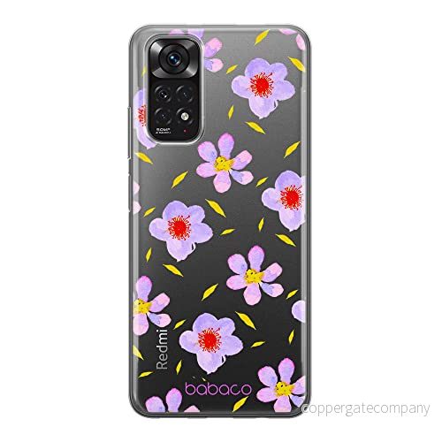 ERT GROUP mobiltelefonfodral för Xiaomi REDMI NOTE 11S 4G / 11 originalt och officiellt licensierat Babaco mönster Flowers 022, gedeeltelijk transparant 5905511564704