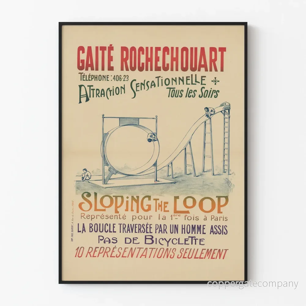 Vintageposter Gaité Rochechouart Sloping The Loop
