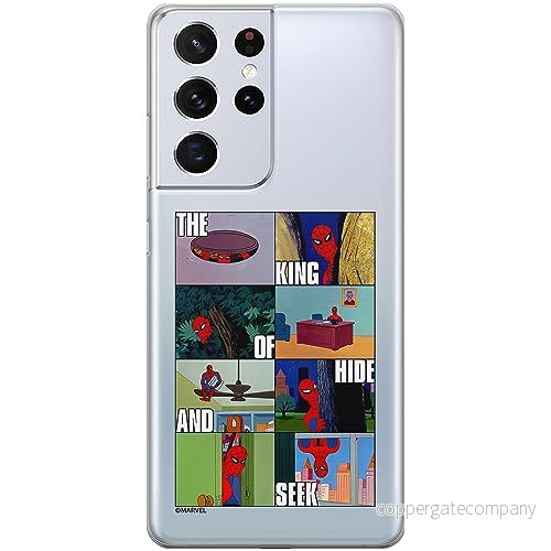 ERT GROUP mobiltelefonfodral för Samsung S21 ULTRA originalt och officiellt licensierat Marvel mönster Spider Man 031 optimalt anpassad till formen på mobiltelefonen, gedeeltelijk transparant 5905795007577