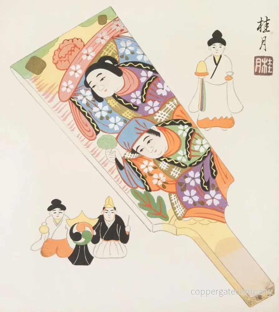 Målning av japanska folkloriska leksaker Kydo gangu sh haru Pl06 - Yamashita Hakuba | Konsttryck - Bild 2