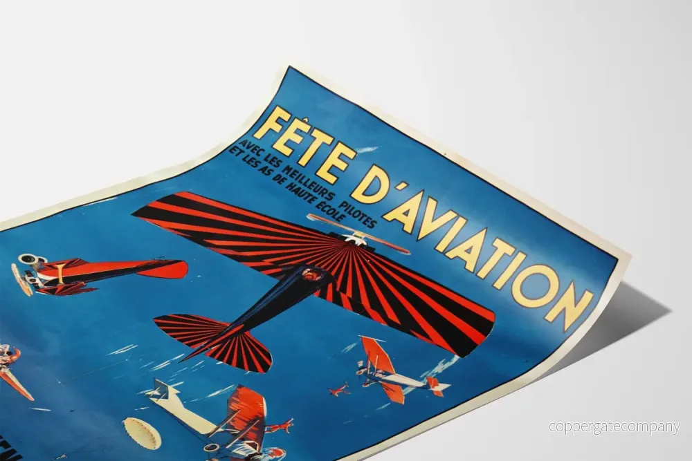 Vintageposter för flygfest med luftakrobatik och luftfärder - Bild 3