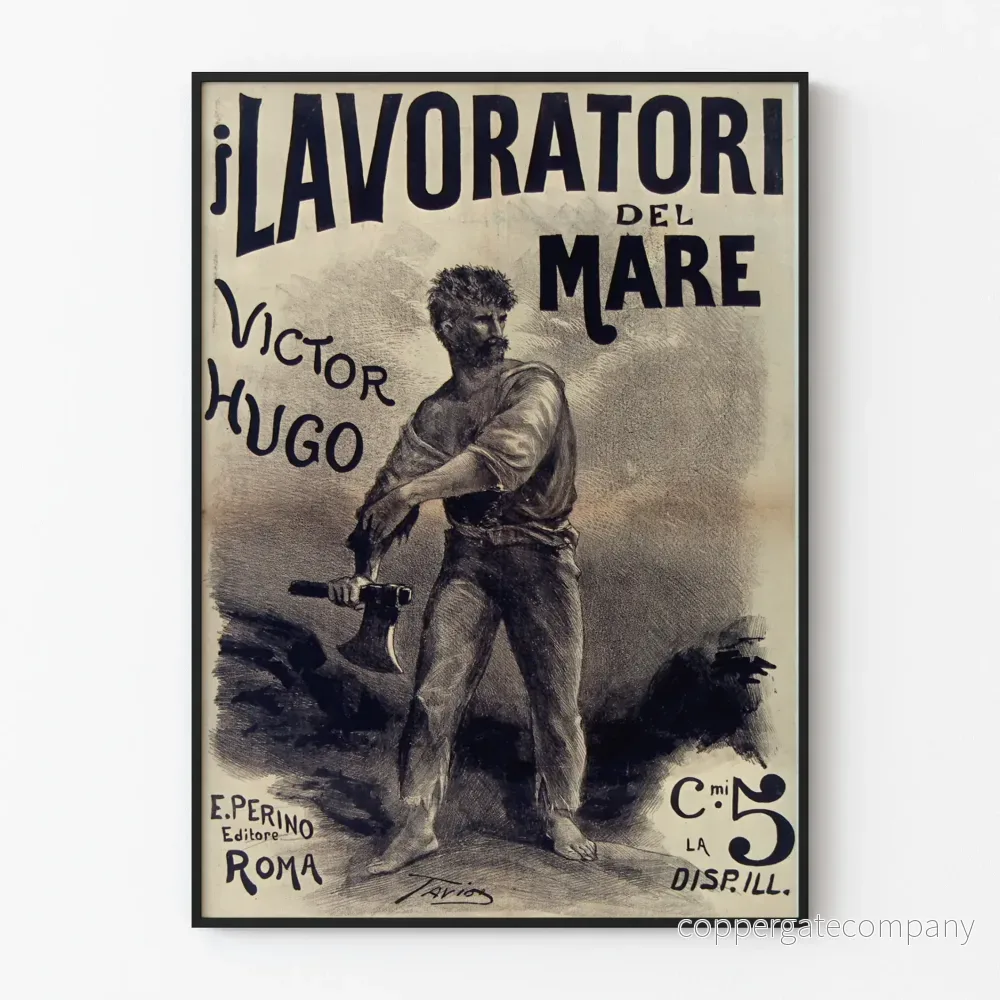 Vintageposter I Lavoratori del Mare av Victor Hugo
