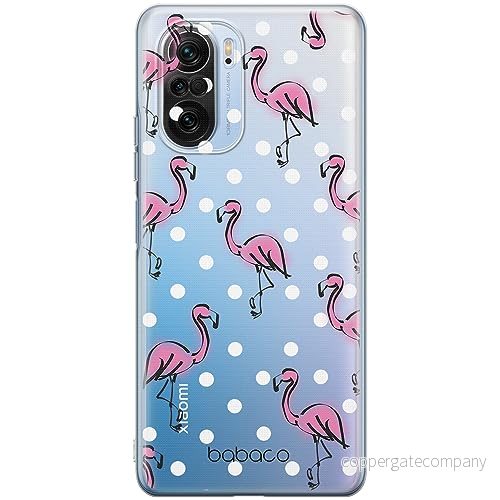 ERT GROUP mobiltelefonfodral för Xiaomi MI 11i/ REDMI K40/K40 PRO/POCO F3/ F3 PRO originalt och officiellt licensierat Babaco mönster Flamingo 003, gedeeltelijk transparant 5905511887438