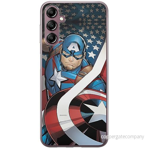 ERT GROUP mobiltelefonfodral för Samsung A14 4G/5G originalt och officiellt licensierat Marvel mönster Capitan America 004 anpassad till formen på mobiltelefonen, fodral tillverkad av TPU plast 5905511835934