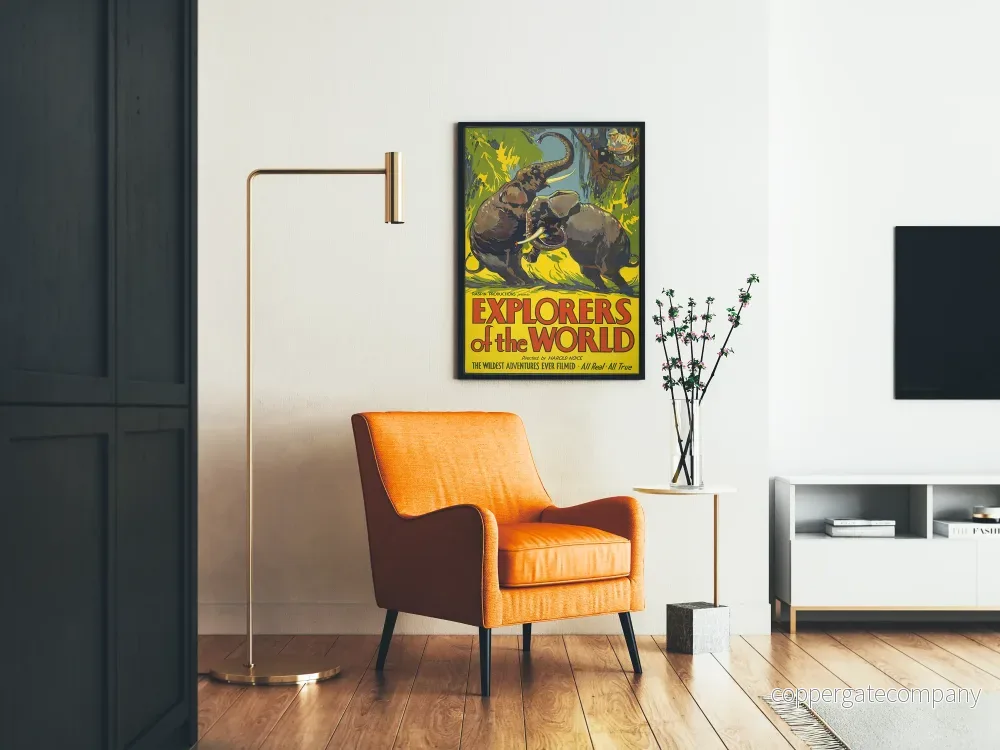 Vintageposter Explorers of the World med elefanter i den vilda naturen - Bild 2