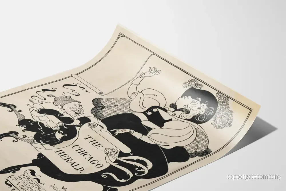 Vintagesposter av The Chicago Herald i svartvitt - Bild 3