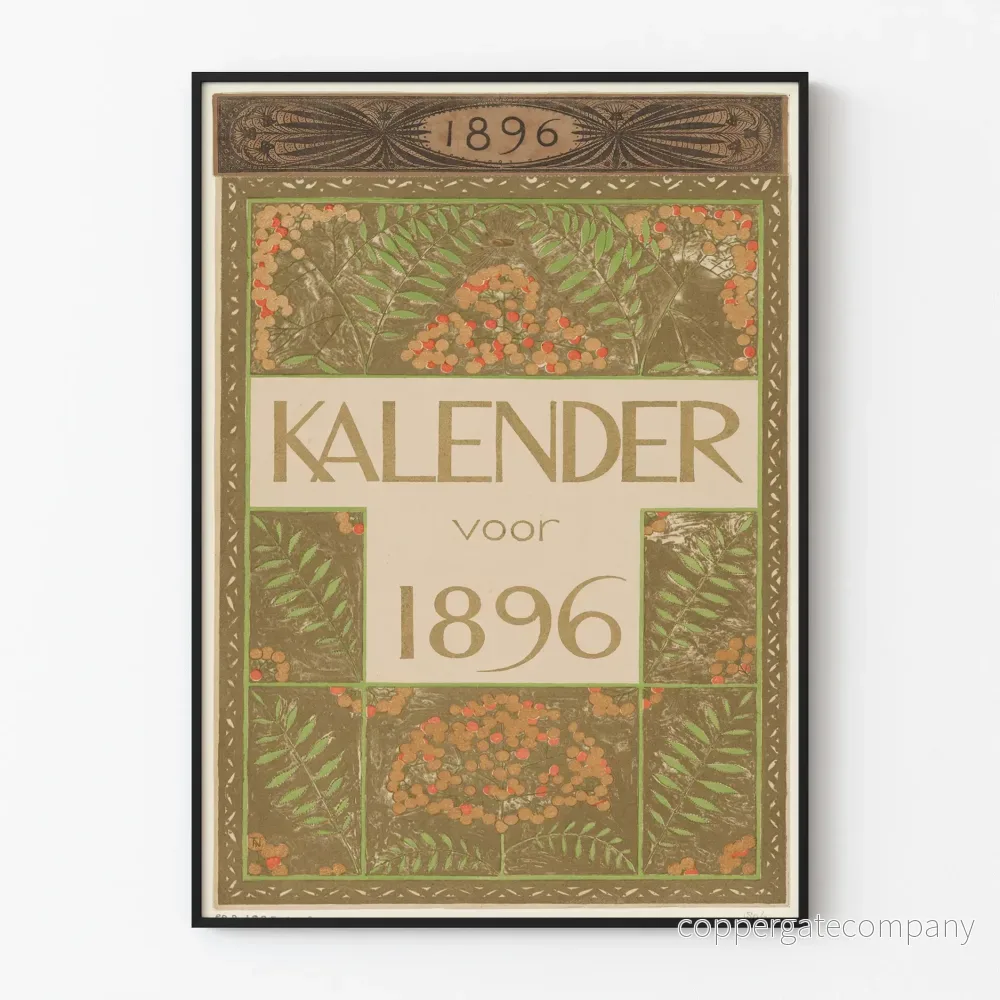 Posterkalender 1896 med blomstermotiv