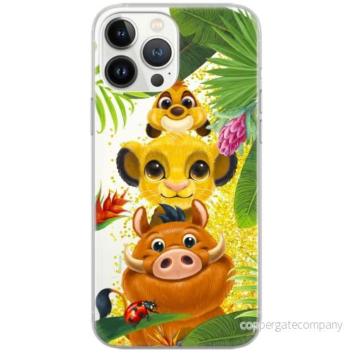 ERT GROUP mobiltelefonfodral för Apple Iphone 13 PRO MAX originalt och officiellt licensierat Disney mönster Simba & Friends 003 Vit anpassad till formen på mobiltelefonen, med glitter overflow effekt 5904805764844