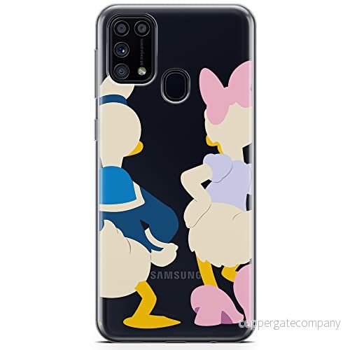 ERT GROUP mobiltelefonfodral för Samsung M31 originalt och officiellt licensierat Disney mönster Donald & Daisy 001 optimalt anpassad till formen på mobiltelefonen, gedeeltelijk transparant 5904805480317