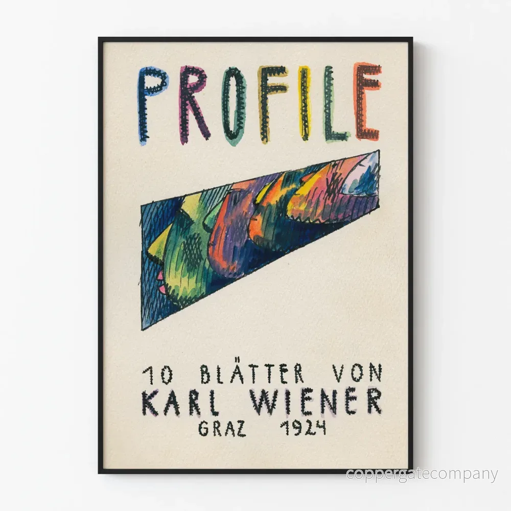 Vintageposter Profile 1924 Karl Wiener - Konstnärlig väggdekoration