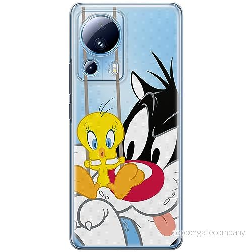 ERT GROUP mobiltelefonfodral för Xiaomi 13 LITE/CIVI 2 originalt och officiellt licensierat Looney Tunes mönster Sylvester & Tweety 002, gedeeltelijk transparant 5905511920401