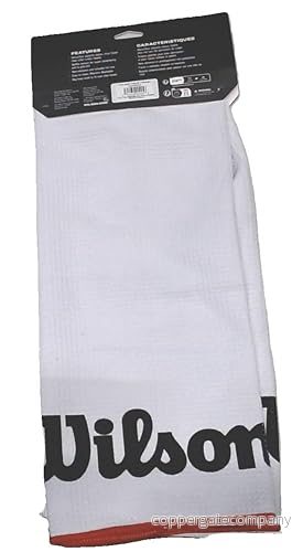 Wilson Unisex golfhandduk, TOUR TOURTOWEL, mikrofiber, vit, en storlek passar alla, WGA90005 194979004456