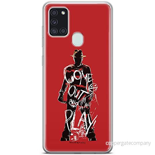 ERT GROUP mobiltelefonfodral för Samsung A21s originalt och officiellt licensierat Horror mönster Nightmare of Elm Street 006 anpassad till formen på mobiltelefonen, fodral tillverkad av TPU plast 5905511083403