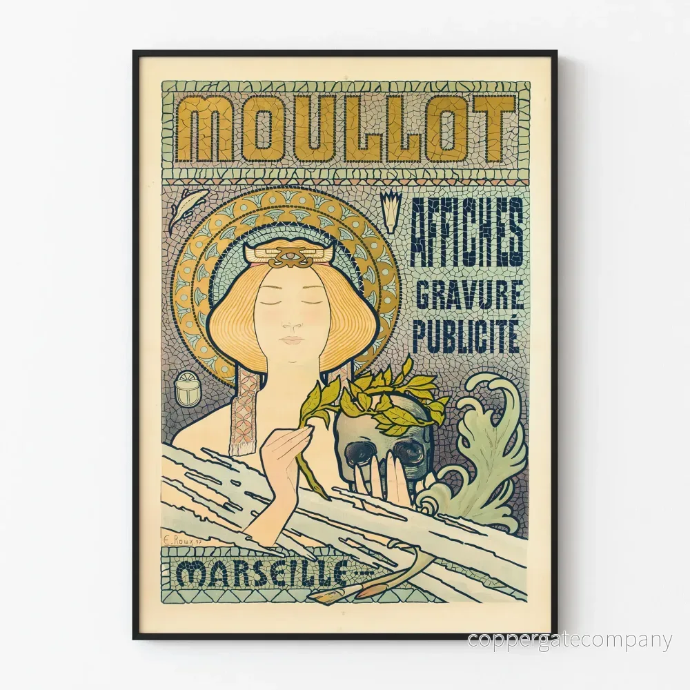 Vintageposter Moullot Marseille för väggdekoration