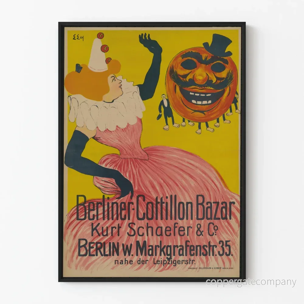 Vintageposter Berliner Cottillon Bazar av Kurt Schaefer