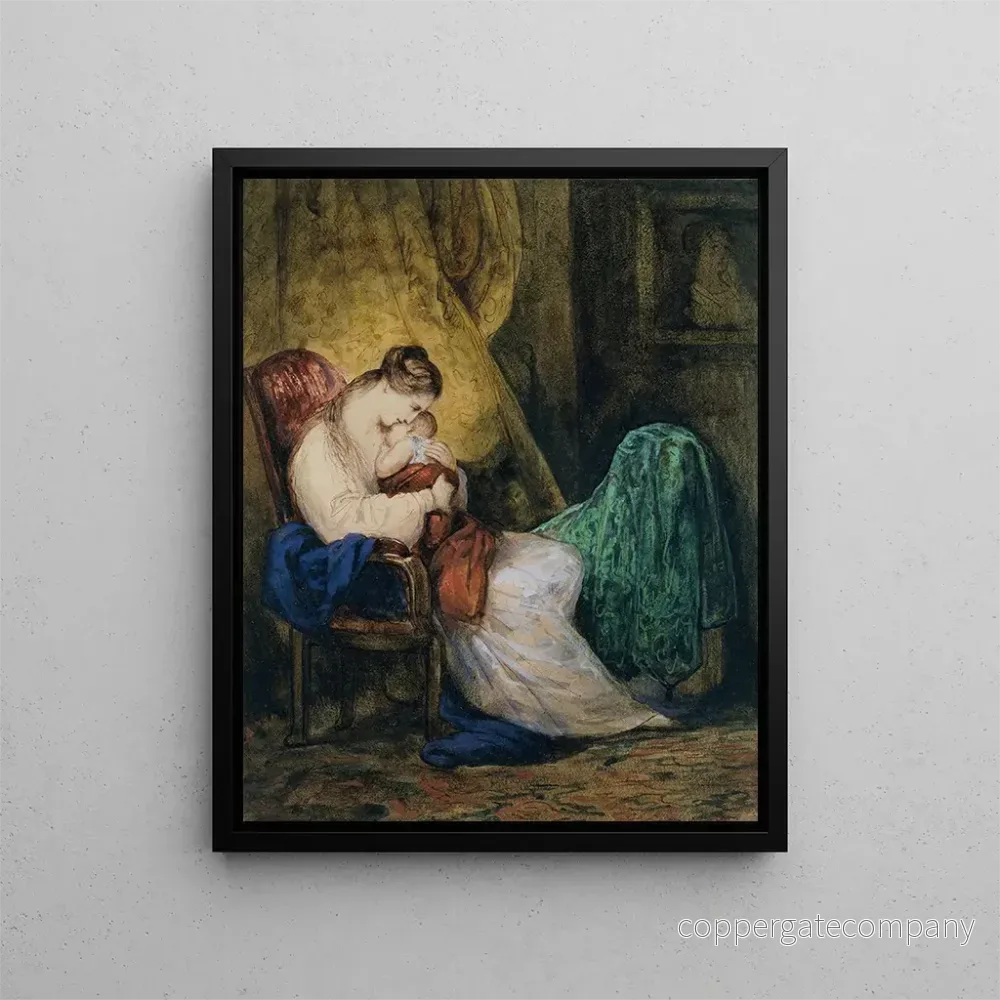 Målning Mor och barn – Ary Scheffer | Konsttryck Målning Mor och barn – Ary Scheffer | Konsttryck