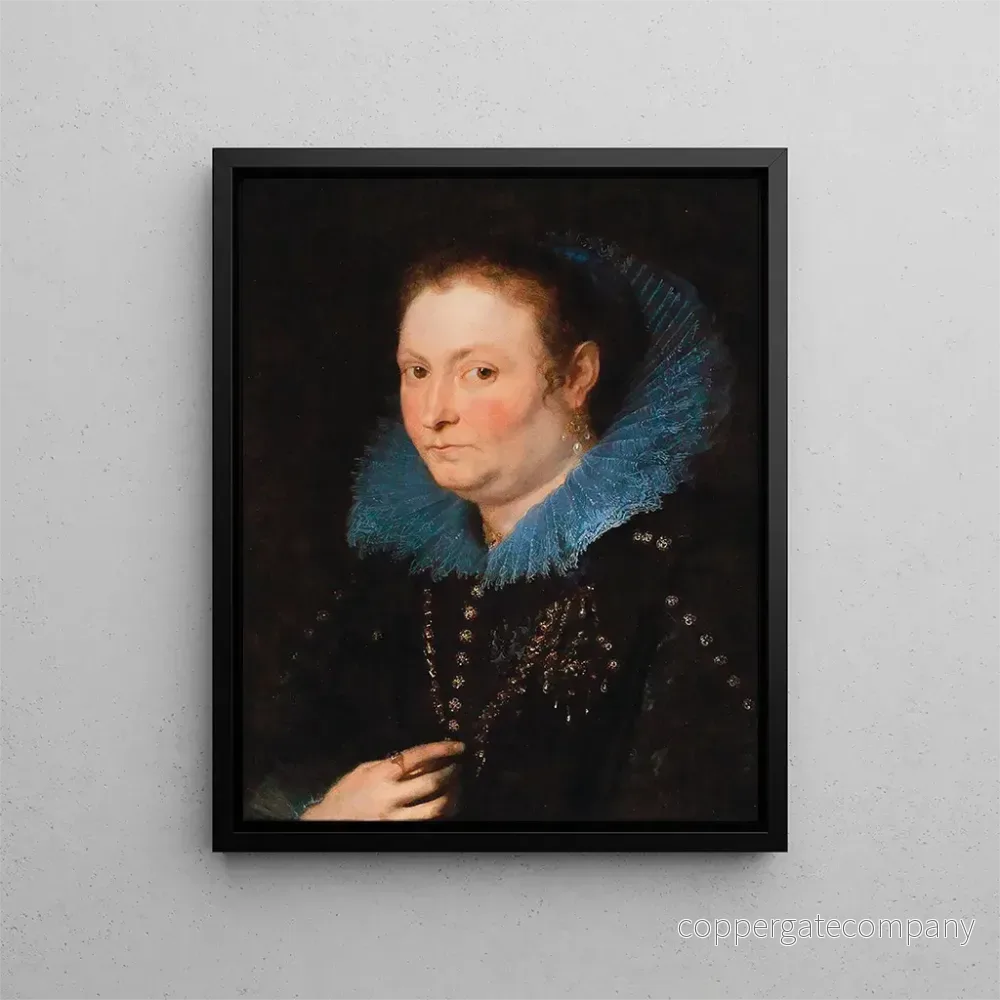 Målning porträtt av en dam i halvfigur, betraktad som en genuesisk adelskvinna - Antoine van Dyck | Konsttryck
