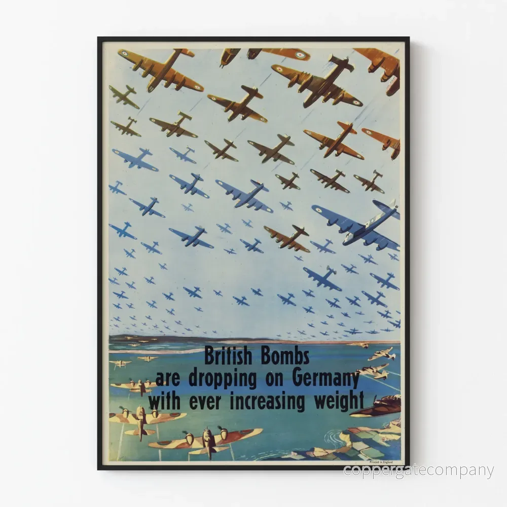 Vintageaffisch av brittiska flygvapnet i aktion
