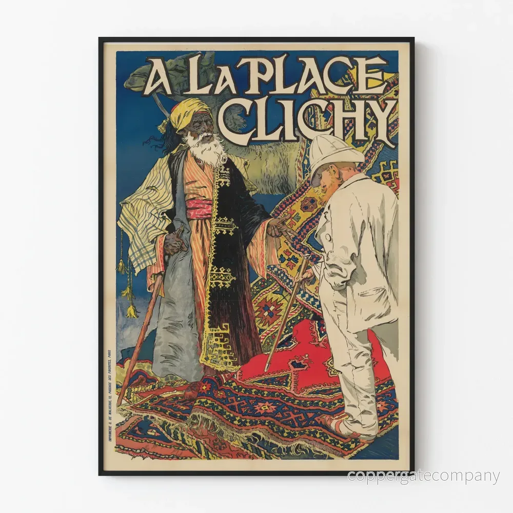 Vintageposter A la Place Clichy – Franska och orientaliska mattor