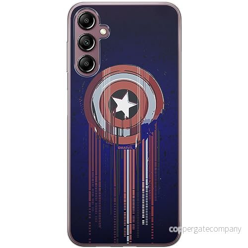 ERT GROUP mobiltelefonfodral för Samsung A14 4G/5G originalt och officiellt licensierat Marvel mönster Capitan America 017 anpassad till formen på mobiltelefonen, fodral tillverkad av TPU plast 5905511817633