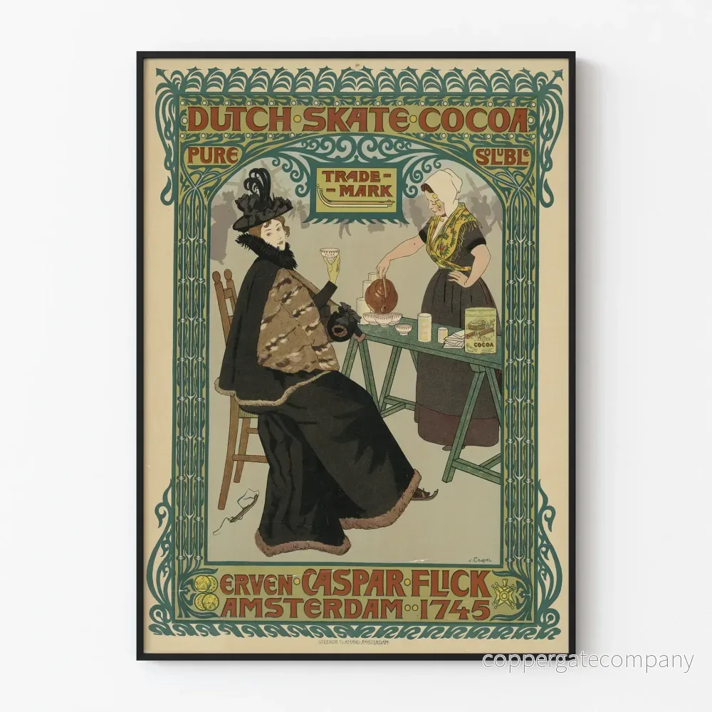 Vintage Dutch Skate Cocoa affisch av Erven Caspar Flick