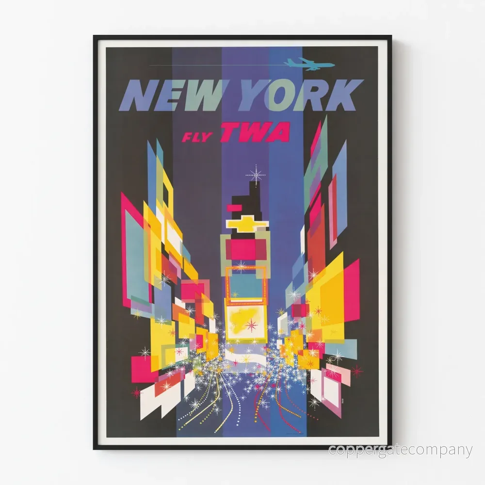 Vintageposter New York Fly TWA - Retro Väggdekoration
