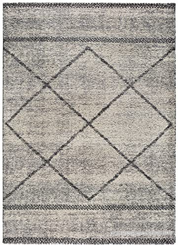 ECCOX Polypropylen Kairo lång hårmatta med Jute Base Mjuk och höghållfast matta Entrématta, Vardagsrum, Matsal, Sovrum, Omklädningsrum Grå (140x200cm) 8434196065321