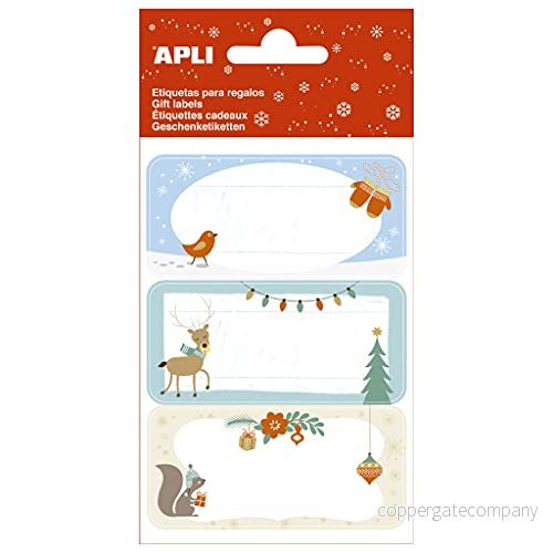 APLI Kids 19020 Juletiketter för att dekorera gåvor Ekorre, 3 ark 9 u. 8410782190202